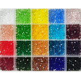 24 Colour Bicone Crystal Glass Beads Set with Storage Case Sparkling Faceted Beads for Jewellery Making DIY Craft