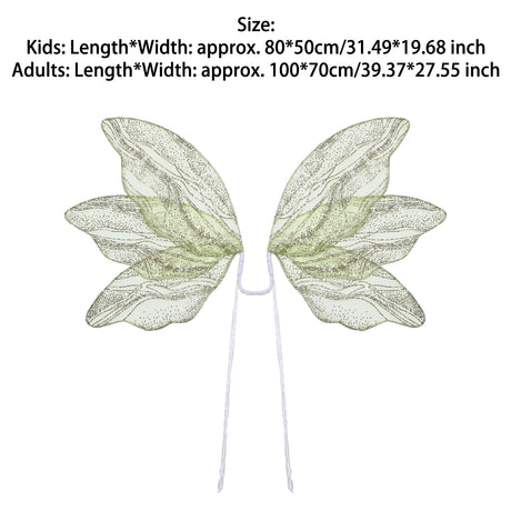 Green Glitter Butterfly Wings Fairy Cosplay