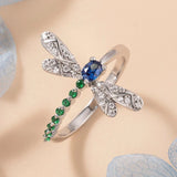 Dragonfly Rings Blue Green Cubic Zirconia