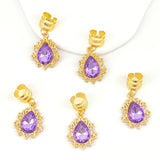 5pcs Braid Clips Filigree Alloy Inlaid Rhinestone Teardrop Pendant Hair Accessories