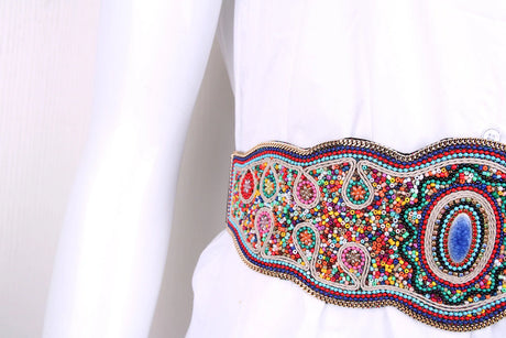 Handmade Bohemian Shell and Beads Wide Belts