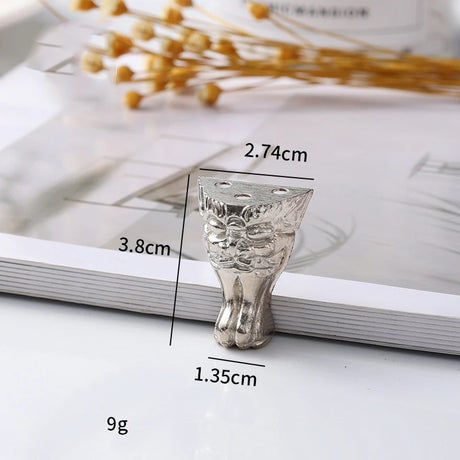 4Pcs Antique Wood Box Feet Leg Corner Protector Jewelry Gift Box Decorative Feet Metal Corner Bracket For Furniture Hardware
