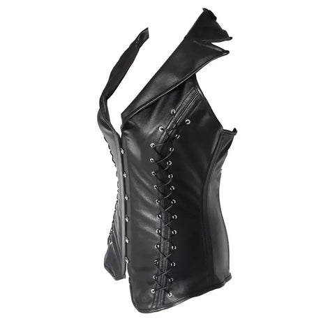Vampira Draven's Lace-Up Steel Boned PU Corset