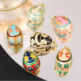Enamel Easter Egg Pendants 18K Gold Plated Charms For DIY Earrings Necklaces Jewellery Making