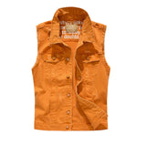 Woodsman Ripped Denim Vests Jackets
