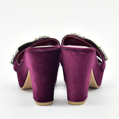 Gabby's Shoes Wedding Party Pumps with Rhinestone Platform Heels