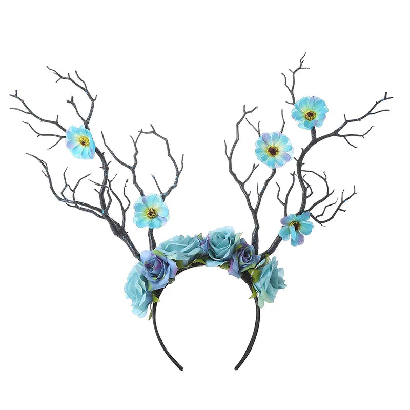Midsummer Night Deer Antlers Tree Branch Headband