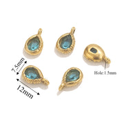 5pcs Stainless Steel Drop Crystal Charms For Jewellery Making DIY Earrings Bracelet