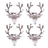 4Pcs Deer Napkin Rings Christmas Elk Head Alloy Xmas Reindeer Dining Table Decor
