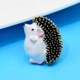 Hedgehog Enamel Brooch