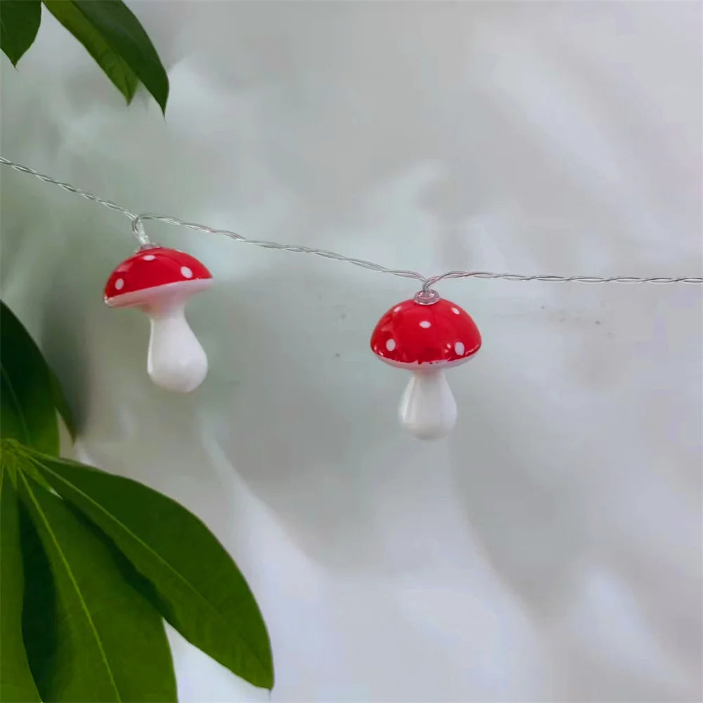 Mushroom String Lights Battery LED Fairy Lights