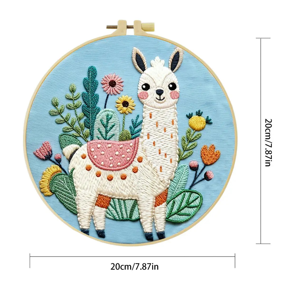 Alpaca Llama 20X20CM/15X15CM DIY Embroidery Kit for Beginners