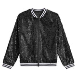 Kids Girls Sequinned Dance Bomber Jackets