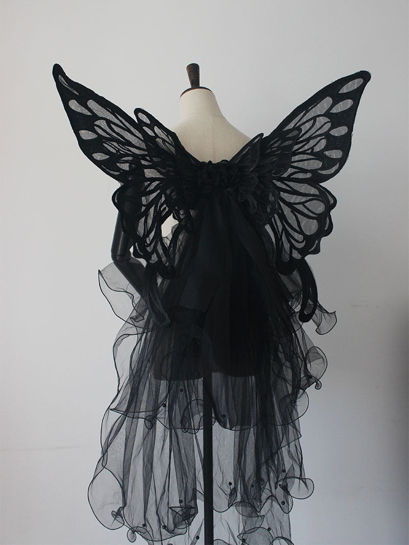 Black or White Butterfly Wings Costume