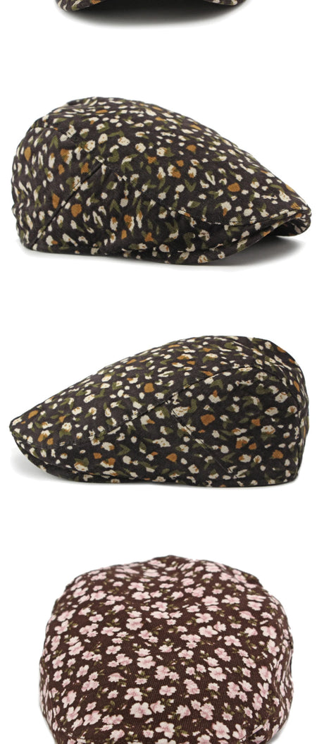 Winter Florals Cabbie Beret Caps