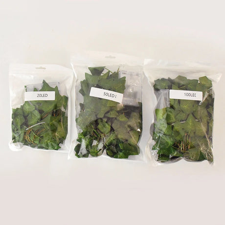 2/5/10M Silk Leaves Fake Creeper Green Leaf Ivy Vine LED String Lights Artificial Plants Decor