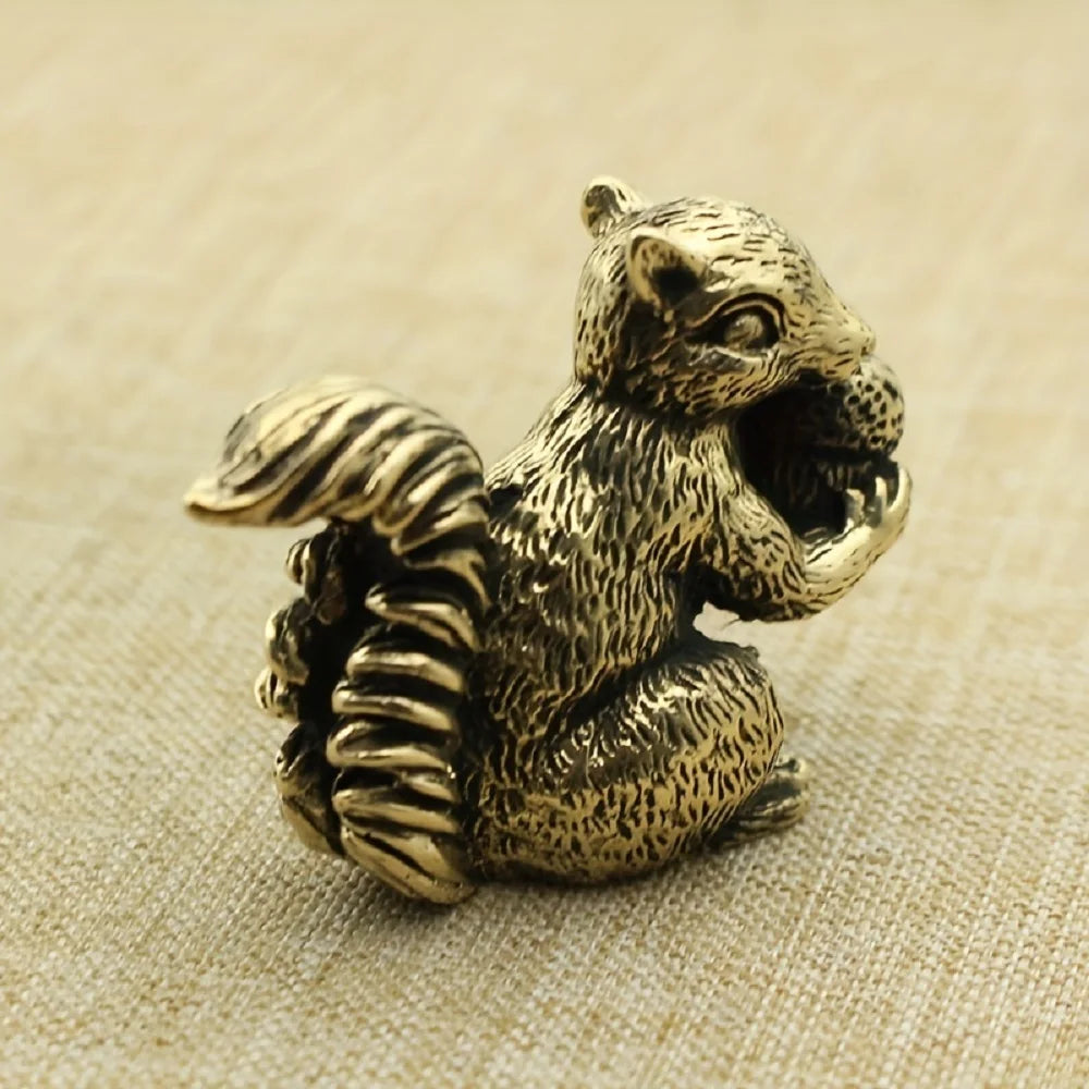 Squirrel Ornament Solid Copper Figurines Brass Tea Pet Incense Holder