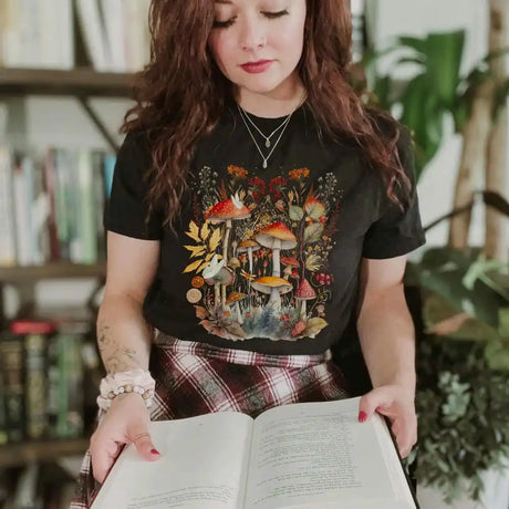 Mushroom T-Shirt Goblincore Cottagecore Unisex Naturecore Cotton Tee