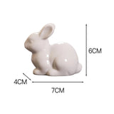 Miniature White Rabbit Easter Bunny Figurine Home Decor