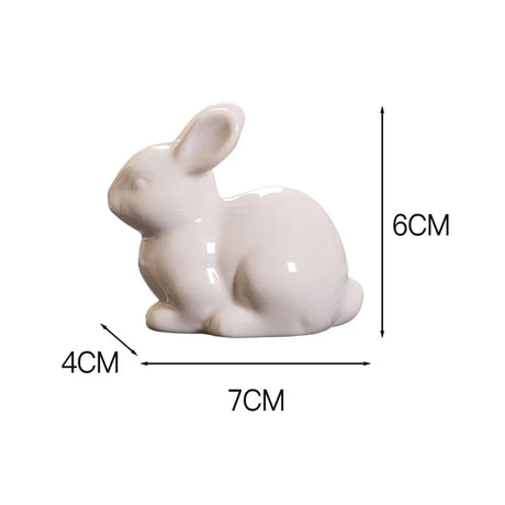 Miniature White Rabbit Easter Bunny Figurine Home Decor