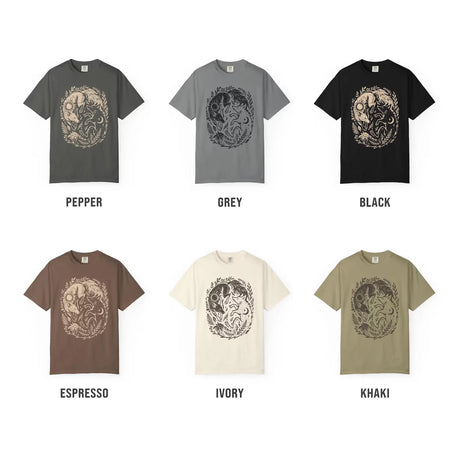 Fox Yin Yang Sun Moon T-shirt Mystical Animal Naturecore Tee Dark Academia