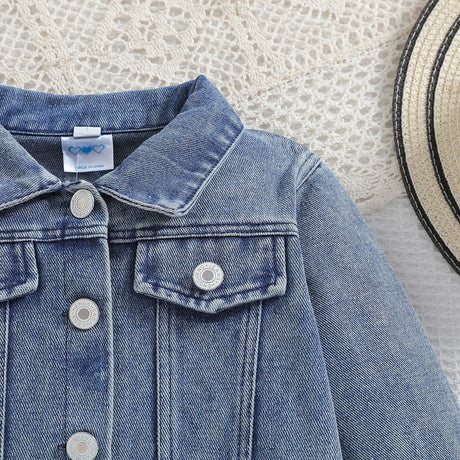 Cousin Crew and Sisters Letter Printed Denim Jackets for Girls