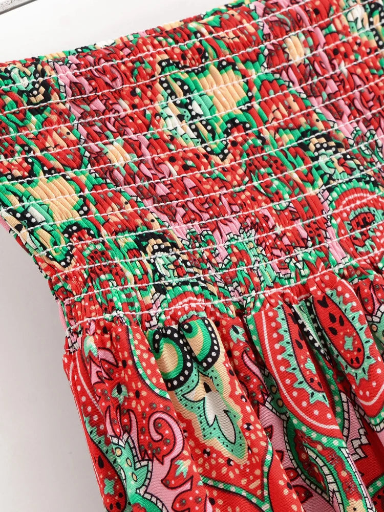 Nahlia's Wild Floral Print High Low Beach Boho Skirt