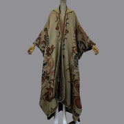 Patrice's Long Winter Cardigan Coat Open Front Kimono Hooded Poncho
