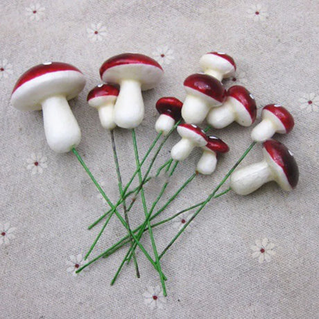 Mushroom Picks 33PCS Miniatures Artificial Foam Resin Fairy Garden Bonsai Pot Plant Decor