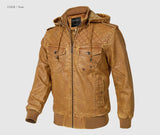 Woodsman PU Leather Jacket Cashmere Fleece Lined Hoodies