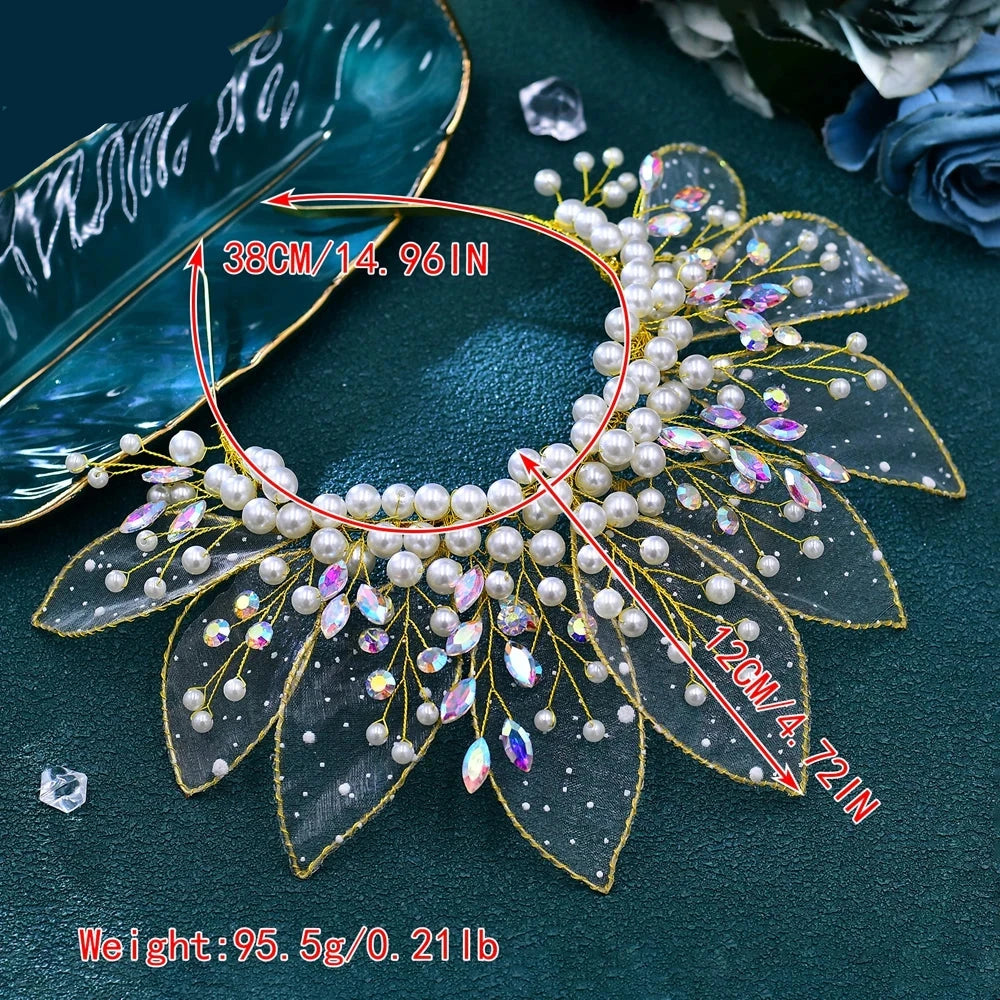 Queen Eliana's Crown Rhinestone Faux Pearls Headdress