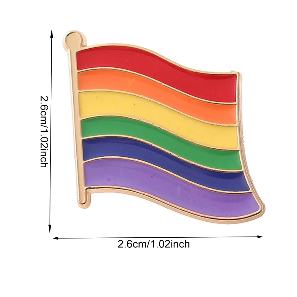 Love is Love Heart Rainbow Pride Flag Enamel Badges