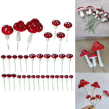 Mushroom Picks 33PCS Miniatures Artificial Foam Resin Fairy Garden Bonsai Pot Plant Decor