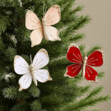 Sparkling Christmas Butterfly Pendant Glitter with Clip Xmas Tree Decoration