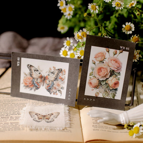 2 Sheet RUB ON Fairy Stickers Junk Journal Craft Transfer Rose Butterfly Stickers DIY Scrapbooking Craft Stickers