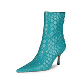 Sssseriously Ssssasssy Sssshort Boots Black Red Snake Ankle Boots