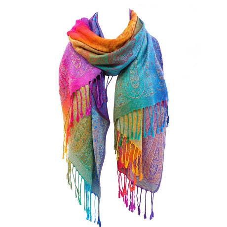 Rainbow Pashmina Scarfs Large Soft Warm Shawl Wrap