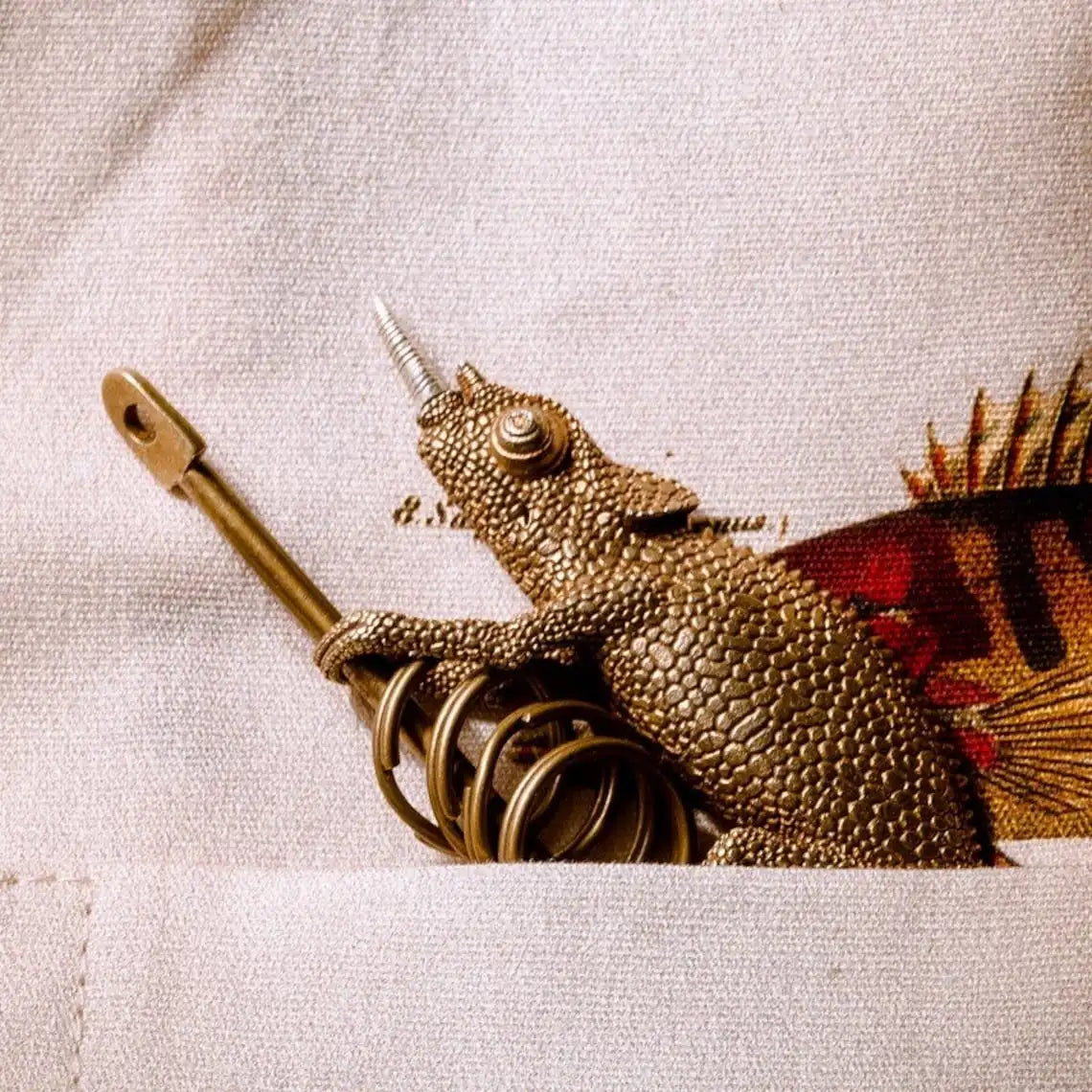 Brass Jackson's Chameleon Keychain