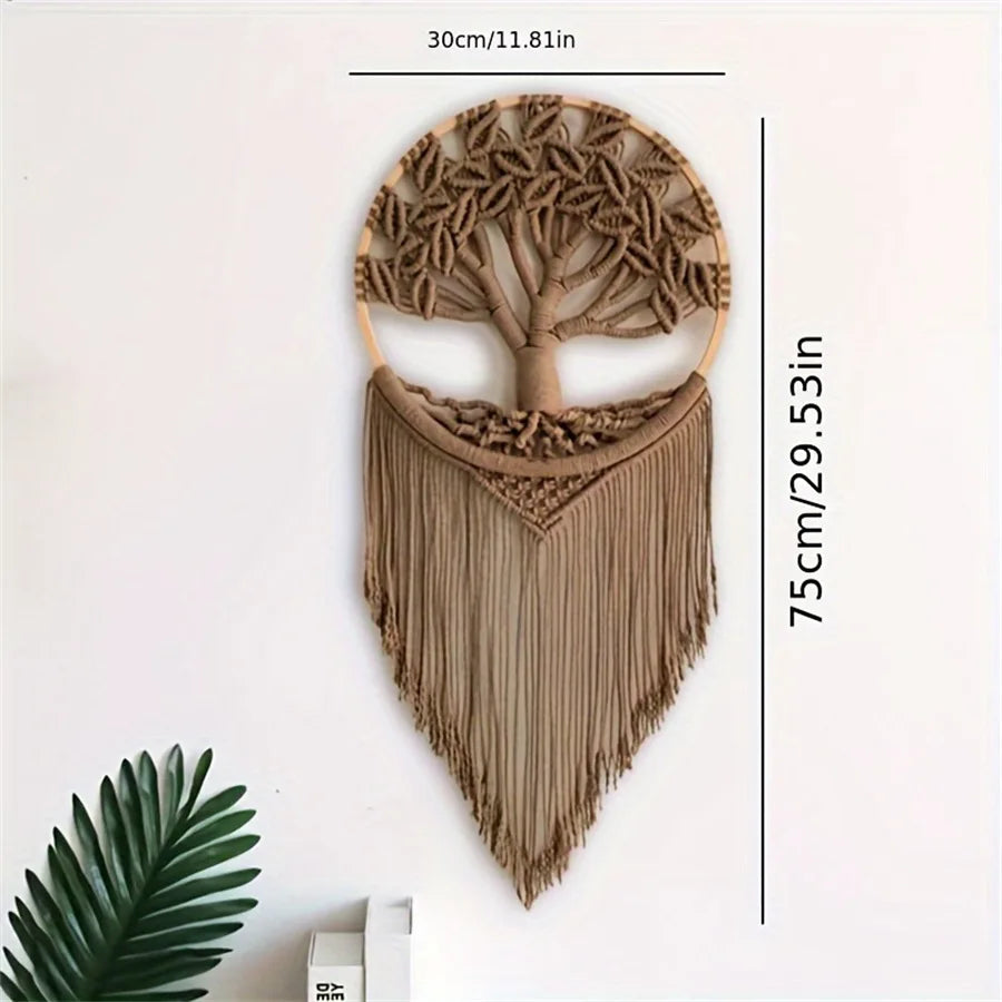 Tree of Life Macrame Wall Hanging Handmade Woven Boho Home Wall Decor