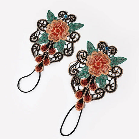 Flower Fairy Wrist Cuffs Embroidered Wristband Dance Accessories