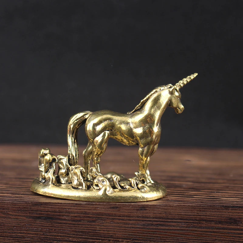 Brass Unicorn Figure Tea Pet