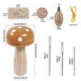 Wooden Mushroom Darning Kit Loom Complete Craft Supplies Sock Repair Kit Mending Tool For Embroidery DIY Crafts Clothes Fabric