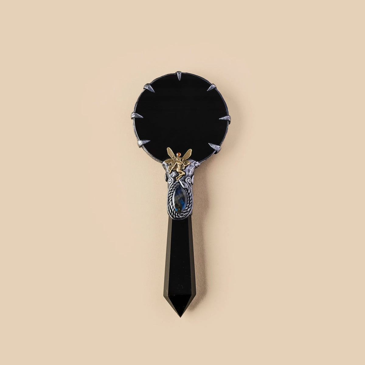 Black Obsidian Scrying Mirror Divination Plate Witch's Altar Decor