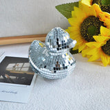 Silver Duck Mirror Ball Decoration