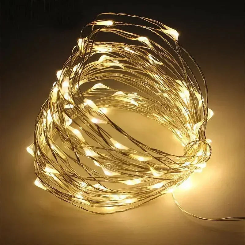 1m-30m Copper Wire LED String Light 8 Colours Fairy Lights Battery Powered