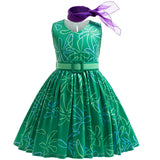 Girls Inside Out Disgust Cosplay Costumes Halloween Dress Ups
