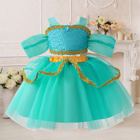 Toddler Princess Alice Belle Jasmine Mermaid Dress Baby Halloween Cosplay Costume