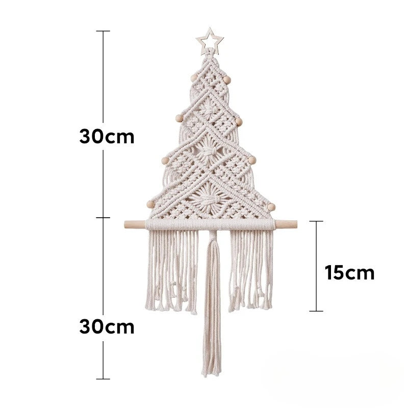 Christmas Tree Handmade Macrame Tapestry Wall Decoration