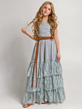 Girls Maxi Lace Chiffon Photoshoot Dresses For 3-15 Years