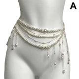 Multilayer Pearl Waist Chain Belt Body Jewellery